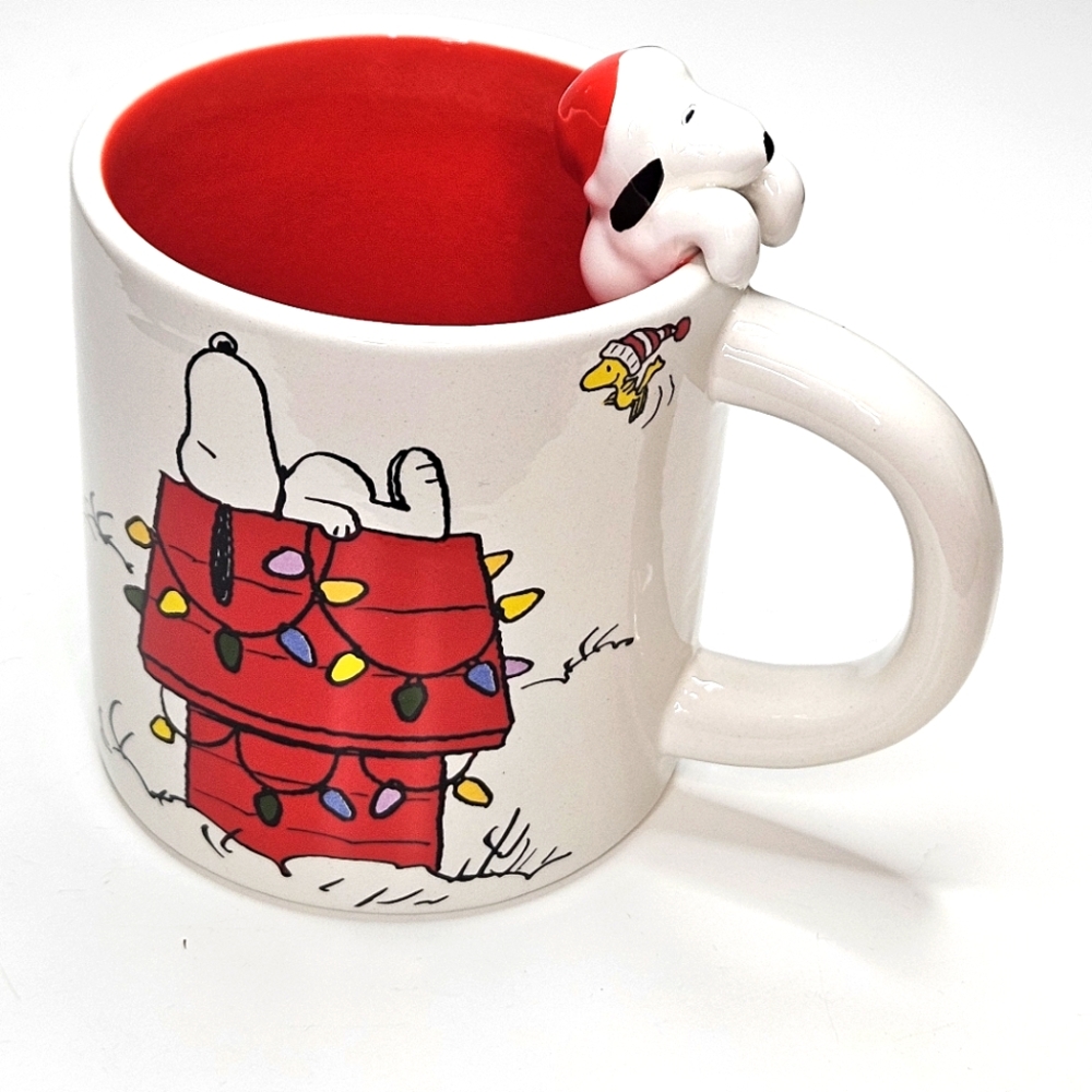 Snoopy 3D Christmas mug Classic Peanuts Snoopy & Woodstock Holiday Dog House